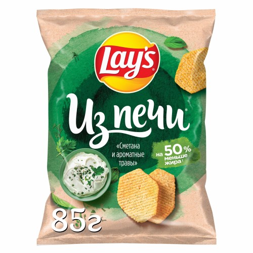 Чипсы Lays из печи сметана и ароматные травы, 85г