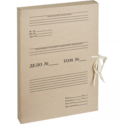 Короб архивный Attache Дело на 2-х завязках Attache 50 мм картон бурый до 500 листов  730861