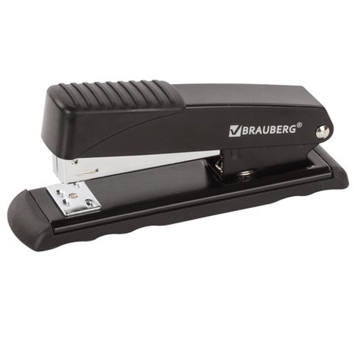 Степлеры настольные BRAUBERG &quot;Office&quot;,металлический, до 30 листов,№24/6, 26/6, черный