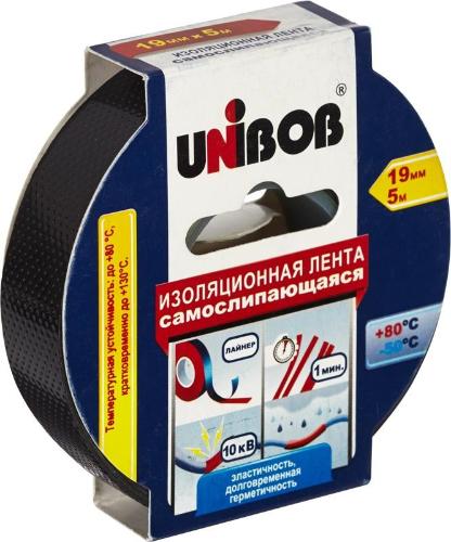 Клейкая лента электроизоляционная самослипающаяся Unibob 19мм х 5м, черный