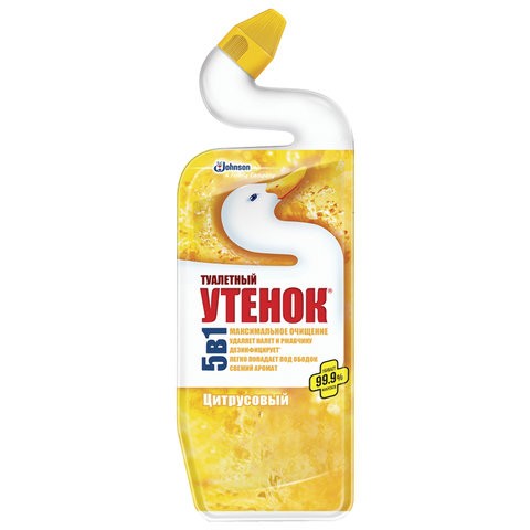 Средства для чистки туалетных комнат для уборки туалета 900 мл ТУАЛЕТНЫЙ УТЕНОК &quot;Цитрусовый&quot;, 696895
