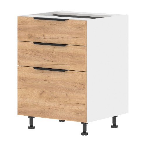 Шкаф напольный с ящиками ALVALINE CORSICA MOB 6082.2, дуб бофорд/белый, 600х560х820 мм