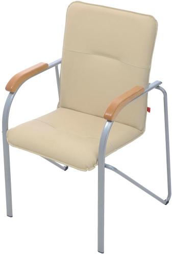 Конференц-кресло FA_SAMBA Silver к/з светло-бежевый DO122/бук