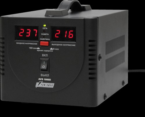 Стабилизатор POWERMAN AVS 1000D, черный Стабилизатор POWERMAN AVS 1000D, черный