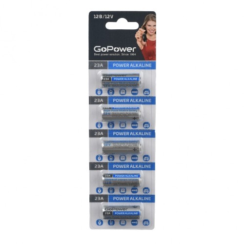 Батарейка GoPower LR27/A27/MN27 BL5 Alkaline 12V (5/100/1000) GoPower 00-00022424