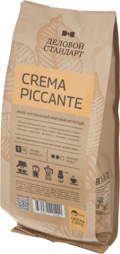 Кофе Деловой Стандарт Piccante Crema молотый натуральный жареный, 250г