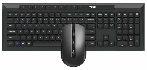 Клавиатура + Мышь, Rapoo, 8210M, Беспроводная 2.4G, Bluetooth 5.0, USB, Мембранная, 1600 dp