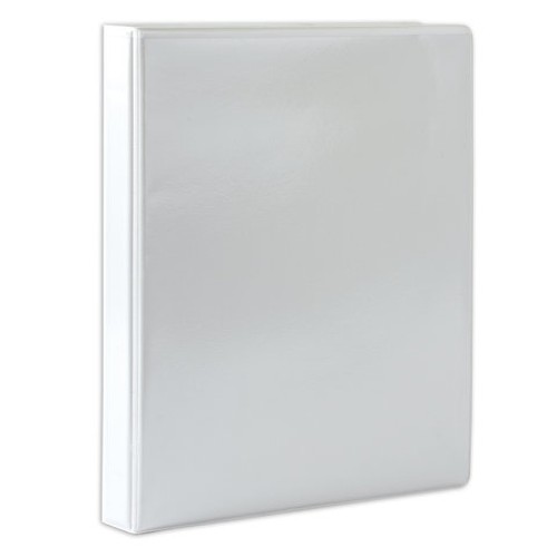 Папка на 4-х кольцах с передним прозрачным карманом BRAUBERG, 35 мм, картон/ПВХ, белая, до 180 листов