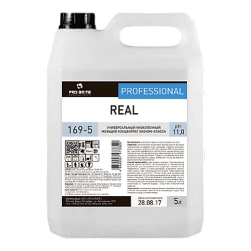 Универсальные моющие и чистящие средства 5 л, PRO-BRITE REAL, щелочное, низкопенное, концентрат, 169-5 Универсальные моющие и чистящие средства 5 л, PRO-BRITE REAL, щелочное, низкопенное, концентрат, 169-5