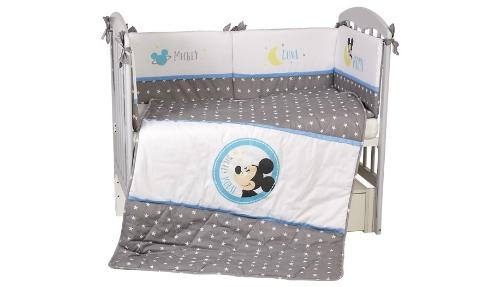Комплект в кроватку Polini kids Disney Baby Микки Маус, 5 предметов, серый