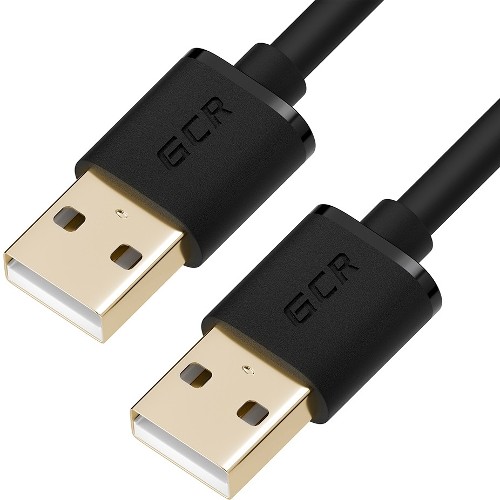 GCR Кабель 3.0m USB 2.0, AM/AM, черный, позолоченные контакты, 28/28 AWG, экран, армированный, морозостойкий Greenconnect GCR-UM5M-BB2SG-3.0m