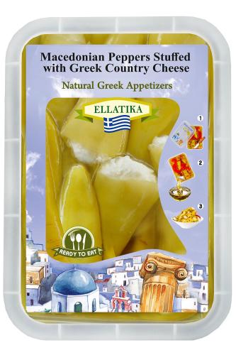 Перец македонский фарш. сыром, в подсолнечном масле, ELLATIKA, пластиковый бокс 230 гр