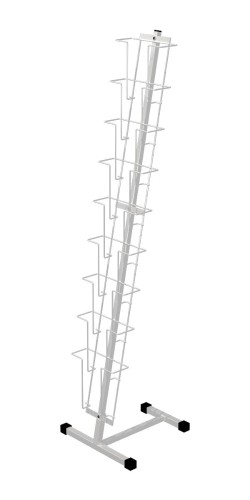 Стойка для брошюр К010 на 9 лотков А4 (410х390х1610 мм),белая