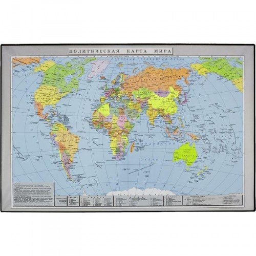 Коврик на стол Карта мира 380х590 мм цветной