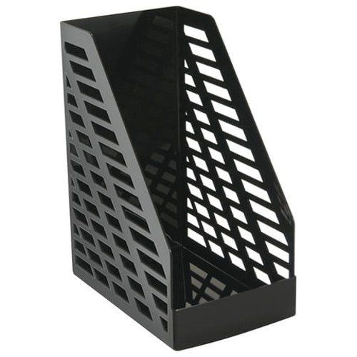 Лоток для бумаг вертикальный увеличенная ширина (250х160х300 мм), СТАММ "XXL", полипропилен, черный, ОФ333