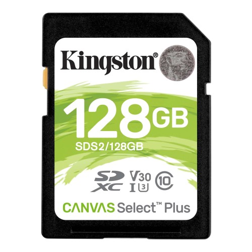 Карта памяти Kingston Canvas Select Plus SDXC UHS-I Cl10, SDS2/128Gb