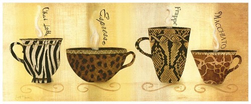 Картина Cafe Exotica, 20х50 см, рама жемчуг с серебром