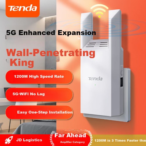 Tenda A18PRO 1200M WiFi Signal Amplifier Dual Band 5G Enhancer Gigabit Ethernet Port Wi-Fi Booster Repeater Wireless Network AP Extender