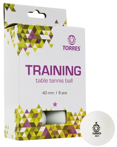 Мяч для настольного тенниса TORRES Training 1 набор 6шт. белый spt0037009