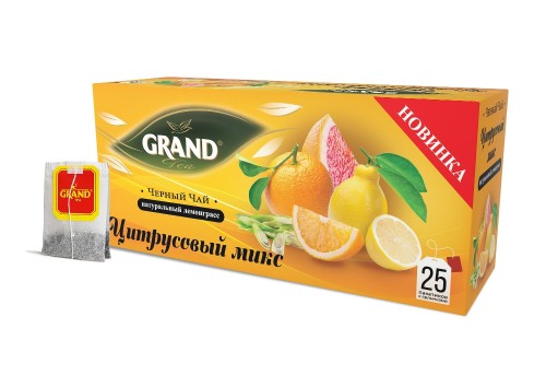 Чай Grand Цитрусовый микс черный с ярл., 1,5гх25пак