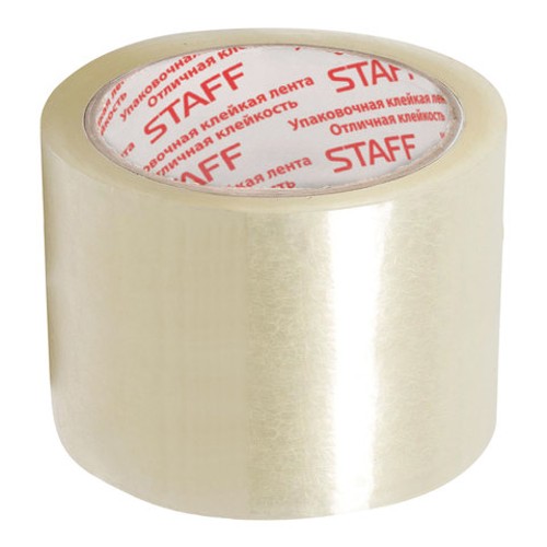 Клейкая лента упаковочная 72 мм x 66 м, прозрачная, толщина 40 микрон, STAFF 440088