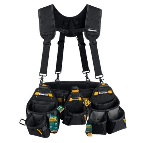 Пояс монтажника KBS-5, подтяжки и 3 сумки, KRAFTOOL 38760-5