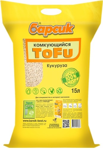 #(С)Барсик TOFU Кукуруза Наполнитель комкующийся 15л 10%