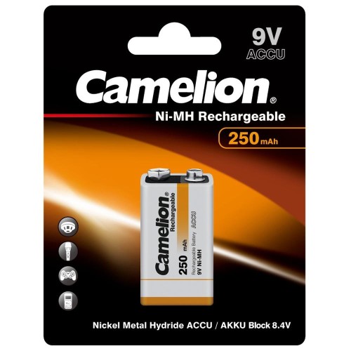 Аккумулятор Camelion 9V-250mAh Ni-Mh 1шт/бл(NH-9V250BP1,9В) (5014)