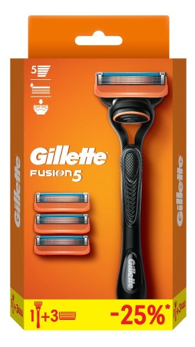 Бритва с 1 смен.кассетой GILLETTE Fusion +Смен касс для бритья 3шт( набор)