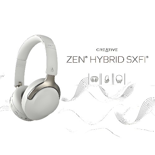 Наушники Creative ZEN Hybrid SXFI, беспроводные, с ANC, складные, белые